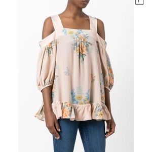 ALEXANDER MCQUEEN Island silk top off-the-shoulder